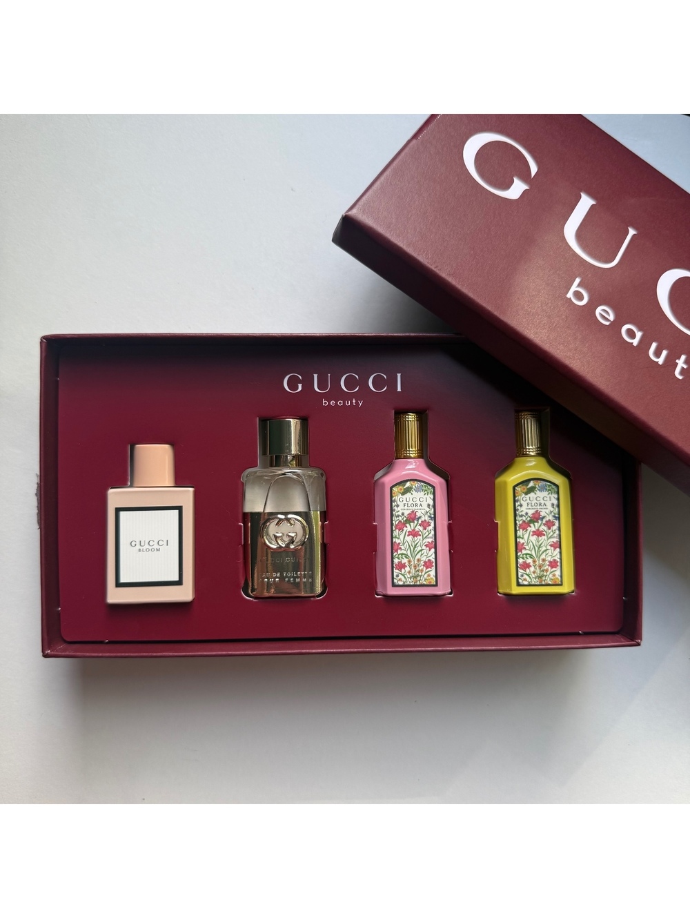 Gucci Beauty Mini Fragrance Discovery Gift Set 4x5mL Bloom Flora Guilty